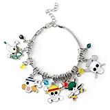 One Piece Charm Bracelet Cool Anime Figure Bracelet Anime Lover Gifts for Girls and Boys