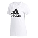 adidas womens Badge of Sport Tee Short Sleeve, White/Black, Small US
