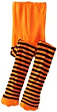 Jefferies Socks Girls 2-6X Stripe Tights, Orange/Black, 4-6