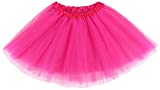 Simplicity Women's Classic Elastic 3 Layered Petticoat Tulle Tutu Skirt Plus Size Tutu for Women Rose Pink Tutu for Women, Rose