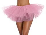 Tutu Skirt for Women Adult Classic Elastic 3 4 5 Layered Tulle Party Marathon Dance Costume Skirts (One Size, 5Layer-Lightpink, one_Size)