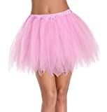 v28 Women's Teens 1950s Vintage Tutu Tulle Petticoat Ballet Bubble Skirt (Regular Size (US: 0-12), Light Pink)