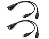 Accessonico 2 Pack OTG Cable Replacement for Fire Stick 4K, Compatible with Samsung Galaxy, Amazon Fire TVLG HTC Android Phone Tablet Micro USB Host with Micro USB Power