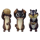 Design House 334581 See, Hear, Speak No Evil Chipmunks, Set of 3 Indoor/Outdoor Polyresin Statues