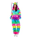 Tipsy Elves Halloween Multicolor Pinata Costume Jumpsuit with Bright and Colorful Streamers All Over for Women Size X-Small