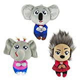 Sing 2: Plush Toy Character Trio  3 Toy Set: Buster, Ash, Meena [Amazon Exclusive],Multi 5 inches