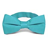TieMart Pre-Tied Adjustable Band Collar Bow Tie (Turquoise)