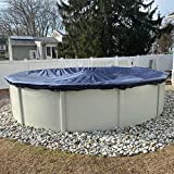 Winter Block Aboveground Pool Winter Cover, Fits 18 Round, Solid Blue  Includes Winch and Cable for Easy Installation, Superior Strength & Durability, Treated for UV Protection, WC18R, 18', Black