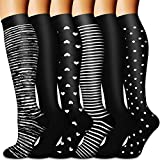 Copper Compression Socks for Women & Men (6 pairs) - Best Support for Nurses, Running, Hiking, Recovery & Flight Socks