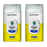 earthbath Hypo-Allergenic Grooming Wipes - Fragrance Free Aloe Vera, Vitamin E, Gentle on Sensitive Skin, Good for Dogs & Cats - Handily Clean Your Pets' Dirty Paws & Undercoat - 100 Count, Pack of 2