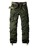 Alfiudad Womens Cargo Pants with Pockets, Women's Casual Military Army Hiking Combat Tactical Work Pants Trousers,Army Green,28(US 6)