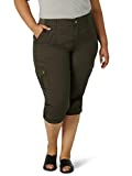 Lee womens Plus Size Flex-to-go Mid-rise Relaxed Fit Cargo Capri Pants, Frontier Olive, 18 Plus