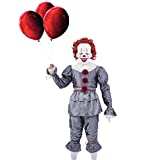 Halloween Deluxe IT Clown Costume Large Adult and Child sizes with Clown Mask and Balloons. (Kid-S)