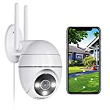 2K Security Camera Outdoor, 4MP WiFi Home Surveillance Cameras Outside with Color Night Vision, 360 Pan-Tilt View, 2-Way Audio,Motion Detection Security Camera, Siren Alarm, 24/7 SD Card Recording