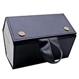 Five sunglasses storage box, 5 sockets pu foldable glasses display box (BLACK2)