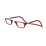 CliC Magnetic Reading Glasses, Computer Readers, Replaceable Lens, Adjustable Temples, Original, (Red, 3.00 Magnification)