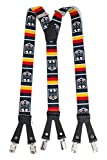 Shenky German Sexy Leather Braces 6 Clips Suspenders 6 Button Holes Carnival Oktoberfest (German Eagle)