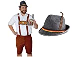 Oktoberfest Costume Kit Bundle | Includes German Alpine Hat and Bavarian Suspenders