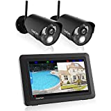 CasaCam VS802 Wireless Security Camera System with 7" Touchscreen Monitor and 2 pcs. HD Cameras, Two-Way Audio, Free APP, SD Card and Battery Installed (720p Camera, 7" Monitor)
