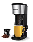 Small Coffee Maker Single Serve, Compact Single Cup Coffee Machines for Travel, Portable Personal Coffee Brewer with Auto Shut Off Function & Reusable Eco-Friendly Filter, 14oz