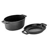 Zakarian by Dash 6QT Nonstick Cast Iron Dutch Oven with 2-in-1 Griddle Lid - Black