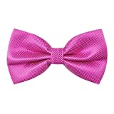 Alizeal Men's Solid Formal Banded Bow Ties (Hot Pink)