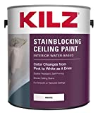 KILZ Stainblocking Ceiling Paint, Interior, White, 1 Gallon