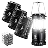 Etekcity Camping Lantern Accessories Gear Supplies Tent Lights, Lanterns Battery Powered LED for Power Outages, Emergency Lights for Hurricane, Survival Kits, Operated Lamp, 4 Pack