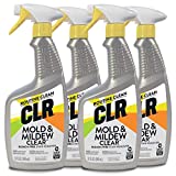 CLR Mold & Mildew Stain Remover Spray | Works on Fabric, Wood, Fiberglass, Concrete, Brick, Painted Walls, Glass and More | EPA Safer Choice, (32 Ounce, Pack of 4)