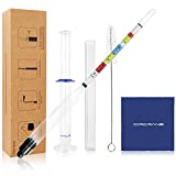 Circrane Hydrometer & Glass Test Jar Set, Triple Scale Alcohol Hydrometer with Glass Cylinder for Brew Beer, Wine, Mead and Kombucha, ABV, Brix and Gravity Test Kit, Home Brewing Supplies