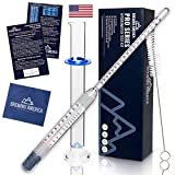 Thermo-Hydrometer ABV Tester Kit Triple Scale for Beer/Wine - Pro Series American-Made Specific Gravity Hydrometer with Thermometer Temperature Correction, N.I.S.T Traceable (KIT)