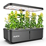 DUESI 12Pods Hydroponics Growing System, Upgrade Indoor Herb Garden 2.0 with Grow Light, Plants Germination Kit with Silent Pump, Automatic Timer, 4.5L Large Leakproof Water Tank, Up to 21"