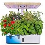 moistenland Hydroponics Growing System,Indoor Herb Garden Starter Kit w/LED Grow Light,Plant Germination Kits 12 Plant Pots for Home Kitchen Gardening (12 Pots)