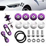 Bumper Quick Release Fasteners Kit, JDM Quick Release Holders Front Rear Bumper Fasteners Trunk Band Fenders Clip Kits for Car Bumper Trunk Fender Hatch Lid (Purple)