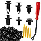 Grafken 120Pcs Car Retainer Clips & Fastener Remover - Bumper Retainer Clips, 6 Most Popular Sizes & Applications for Honda Toyota GM Ford