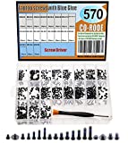 CO-RODE 571pcs 19-Size Notebook Laptop Screws, Computer Screw Set w/Blue Glue,Screw Driver, for SSD Motherboard Fan Power Graphics Hard Drive