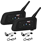 EJEAS V6C Professional Football Referee Bluetooth Intercom, 850mAh Full Duplex 1200M Wireless Bluetooth Interphone with Referees Headset and Running Armband for Soccer Hockey Rugby Sport (2 Pack)