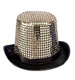 Forum Novelties Men's Sequin Novelty Top Hat, Gold, One Size