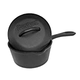 Bayou Classic 7441 1-qt Covered Cast Iron Sauce Pot Features Self Basting Lid Perfect For Small Portions Reducing Sauces Simmering Soups or Boiling an Egg