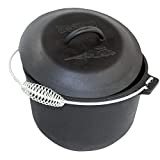 Bayou Classic 6-qt Pre-Seasoned Cast Iron Covered Soup Pot w/Domed Self-Basting Lid Features Rounded Interior Flat Bottom Exterior Perfect For Slow Cooking Soups or Stews and Simmering Risotto