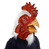 ifkoo Halloween Rooster Chicken Mask Funny Realistic Face Fursuit Head Costume Cosplay Party Latex Animal Fake Mask for Adults