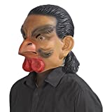 Raxwalker Rooster old Man Head Latex Mask Realistic Chicken Beak Human Face For Halloween Cosplay Costume Party(Black)