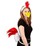 Tigerdoe Chicken Costume - 3 PC Chicken Costume Accessories - Farm Animal Costume - Animal Dress up White and Red