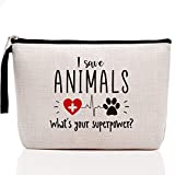 I Save Animals, Whats Your Superpower-Vet Tech Gift, Birthday Ideas for Veterinarian Veterinary Technician, Doctor Assistant Graduation Gifts-Makeup Bag