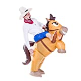 Spooktacular Creations Inflatable Cowboy Riding a Horse Air Blow-up Deluxe Halloween Costume - Adult Size