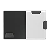 LHiDS Creative MagEasy Magnetic Business Portfolio Resume Padfolio Organizer, A4 Folder with Clipboard, Paper Clip, Writing Pad, Card Holder, Magnetic Closure for Interview, School and More, Black