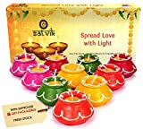 SATVIK 10 Pc Set Matki Clay Diya Diwali Wax Filled Dia for Puja Pooja Traditional Handmade Terracotta Earthen Vilakku Oil Lamp Diyas Natural Mitti Welcome Deepawali Decoration Indian Gift Items