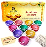 Craftsman 10 Pc Set Clay Diya Diwali Dia with Cotton Wicks for Puja Pooja Traditional Handmade Terracotta Earthen Oil Lamp Diyas Natural Mitti Welcome Deepawali Decoration Indian Gift Items