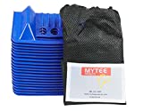 Mytee Products (20 Pack 4" x 4" x 10" Blue Corner Protector V Shaped Flatbed Edge Guards with Carrying Case - Cargo Load Corner Edge Protector and Tie-Down Strap Guard for Flatbed