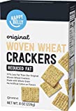 Amazon Brand - Happy Belly Woven Whole Wheat Crackers, Reduced Fat, 8 Ounce